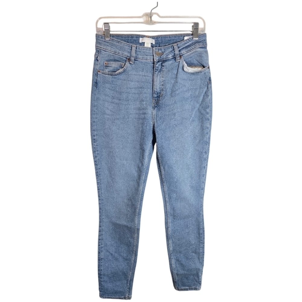 H&M Women’s Sky Blue Denim High Waist stretch Skinny Jeans - Size US 10